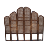 Rattan headboard and bedside table and caning