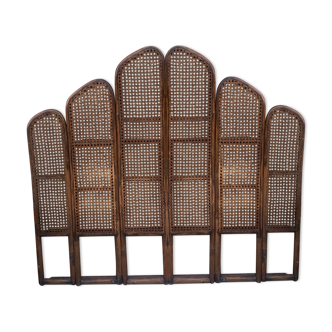 Rattan headboard and bedside table and caning