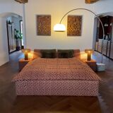 Cinna vintage 70s bed and bedside table set