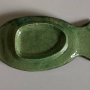 Dieulefit ceramic fish, in green glazed earthenware.