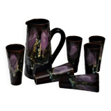 Carafe et six verres Vallauris