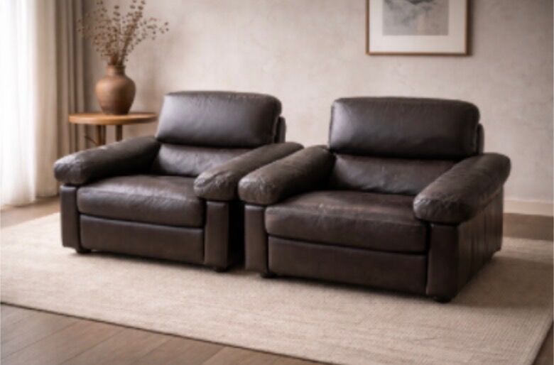 Paire de fauteuils Club Poltrona Frau buffle