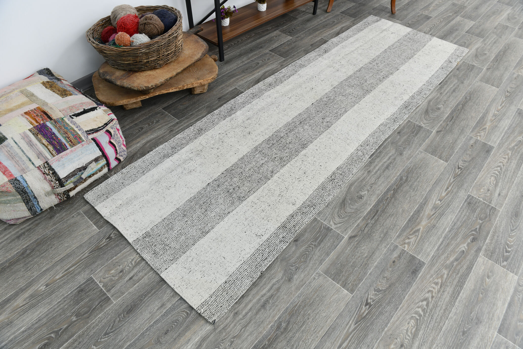 Scandinavian vintage runner rug 90x287cm