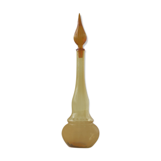 Carafe italienne jaune avec bouchon Empoli années 60