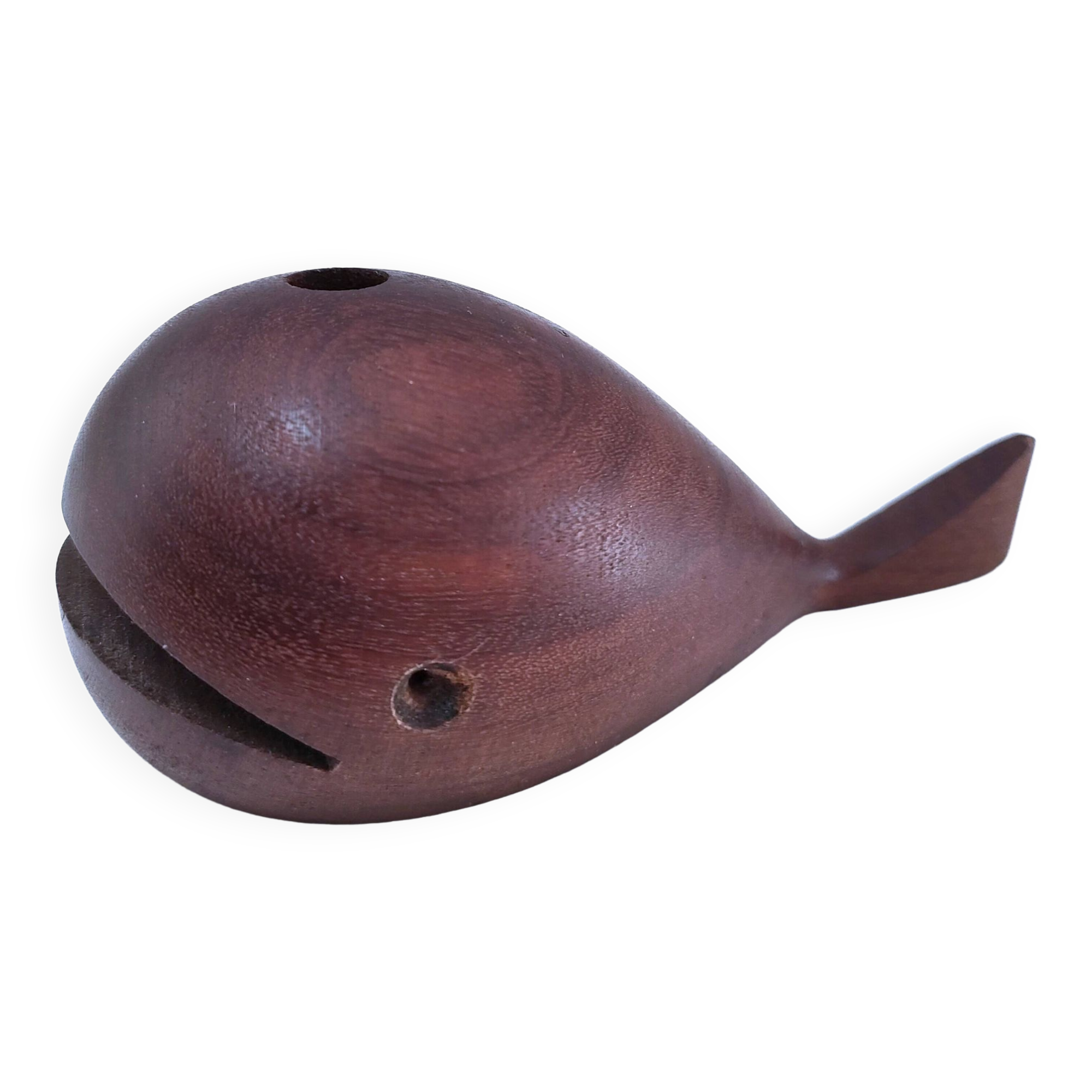 Scandinavian design wooden whale pen holder