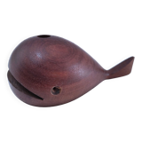 Scandinavian design wooden whale pen holder