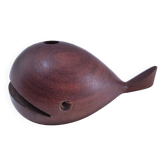 Scandinavian design wooden whale pen holder