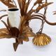 Five-light gilded metal chandelier with wheat ears decoration, 1970