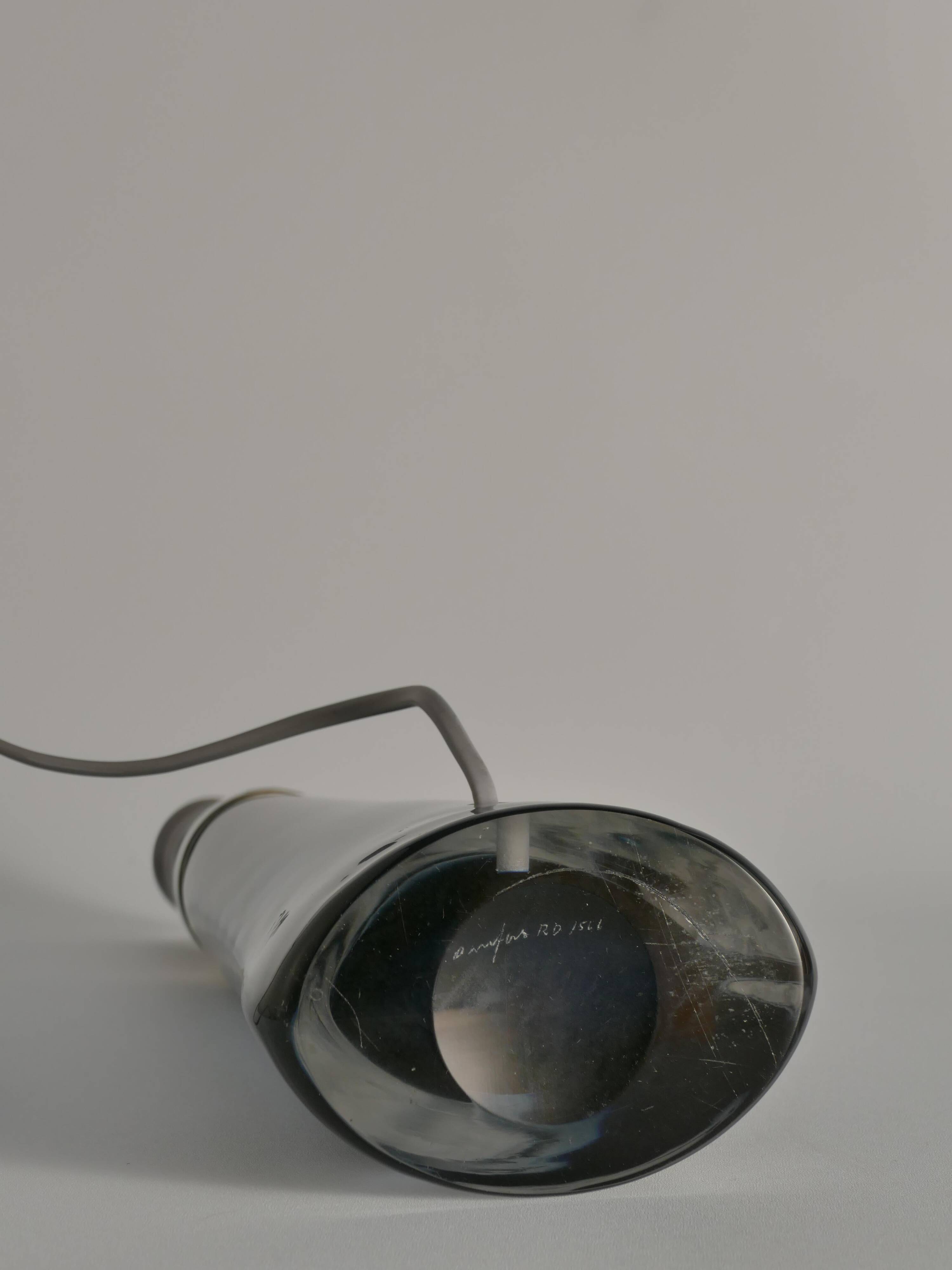 Blue Crystal Glass Table Lamp model RD 1566 by Carl Fagerlund, Orrefors, 1960s