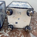 pair of square planters, Samson, quadrangular, old earthenware