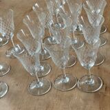 Set of 37 crystal glasses from the 50s