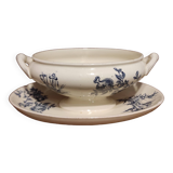 French vintage sauce boat, R. Lafitte, Terre de Fer, Salins
