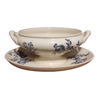 French vintage sauce boat, R. Lafitte, Terre de Fer, Salins