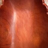 Vintage Red Carved Wooden Bowl / Pocket Dish - 41 / 25 / H 8 cm