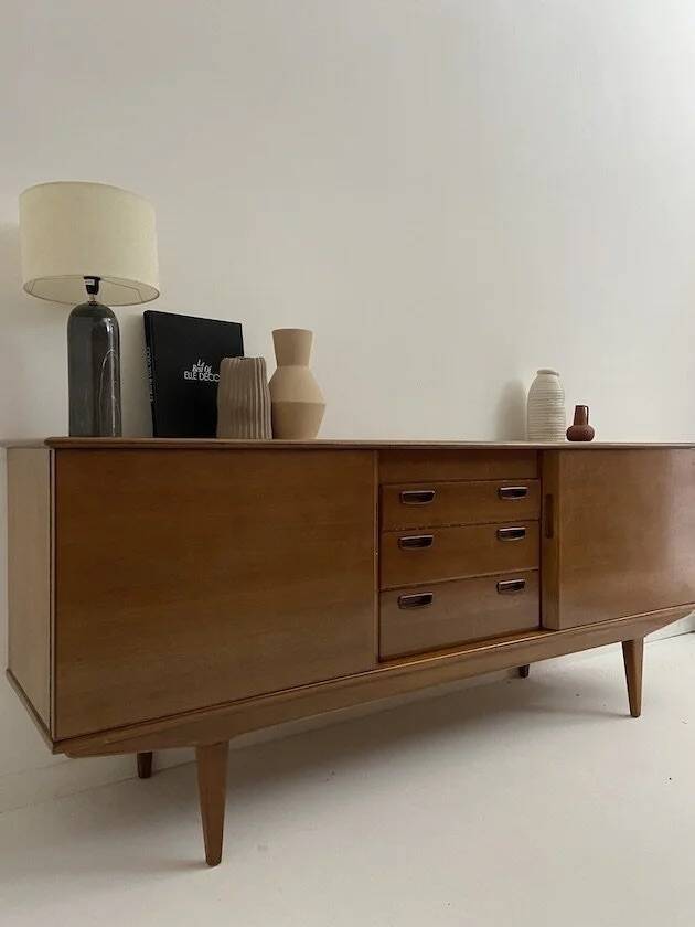 Vintage teak sideboard in Scandinavian style