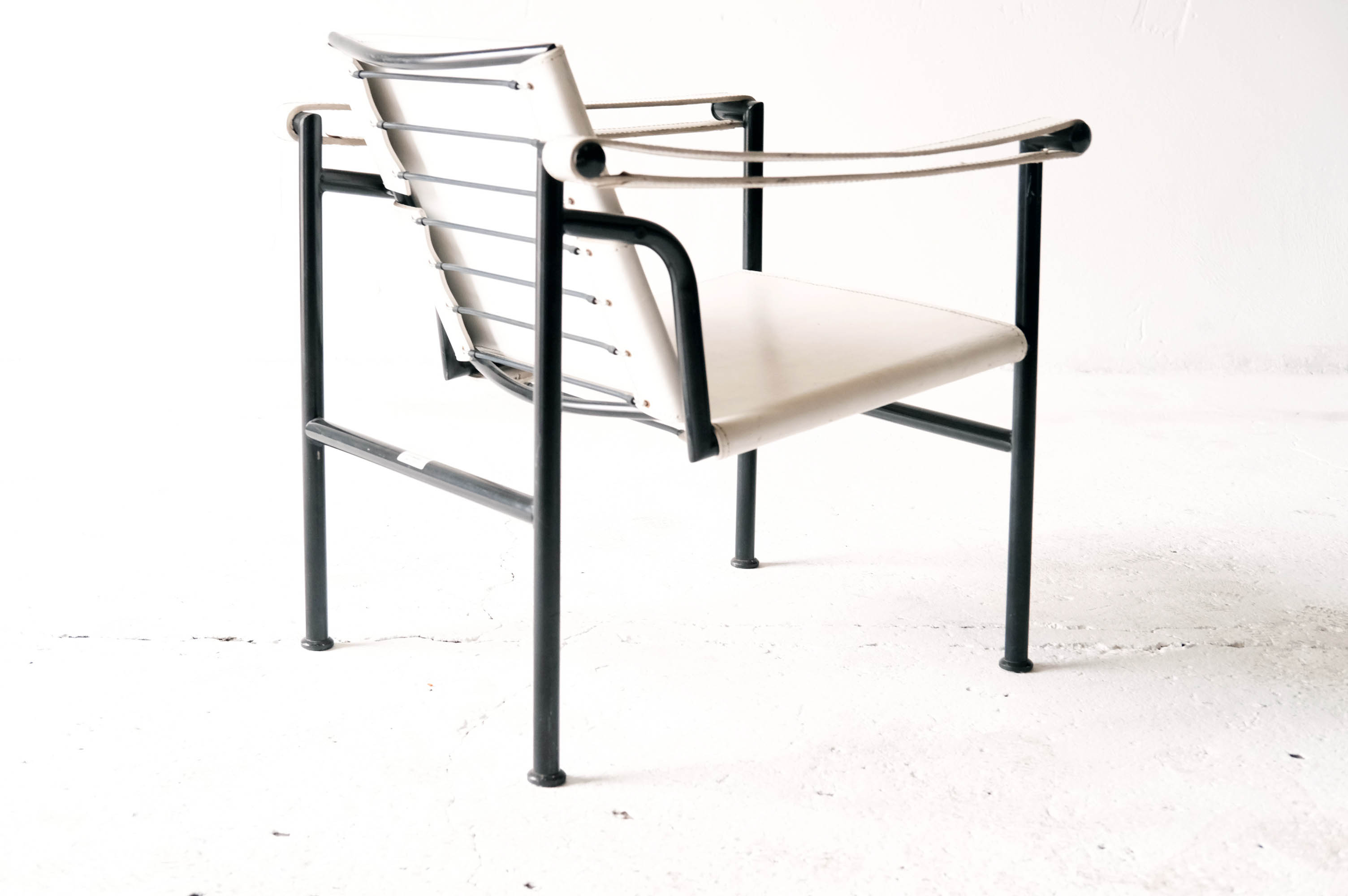 Fauteuil en cuir blanc Le Corbusier pour Grandi Firme , Italie 1928