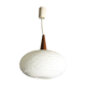 Suspension in opaline glass and teak by Louis Kalff for Philips