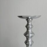 Silver metal candle holder