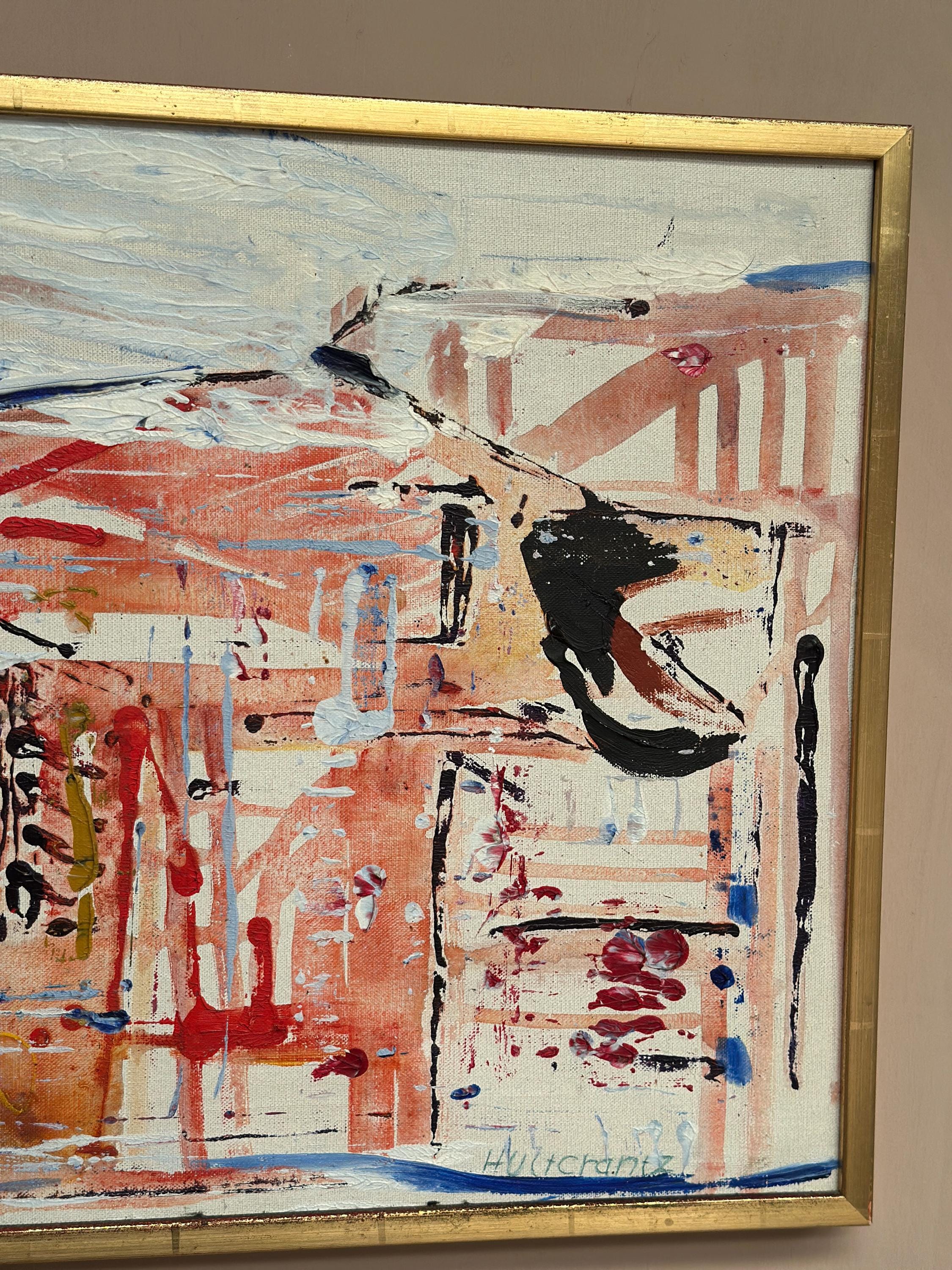 Swedish Oil on Canvas – “Composition” by Tore Hultcrantz