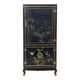 Cabinet d'affichage chinois vintage avec fleurs et oiseaux / Bohémien