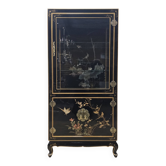 Vintage Chinese display cabinet with flowers and birds / Bohemian