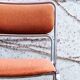 Chaise métal et tissu années 70