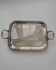 Small tray with metal handles in silver-plated by silversmith Durousseau.