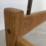 Scandinavian table blond teak and glass 60