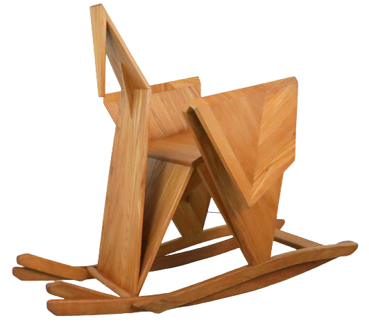 Sculptural rocking chair origami bird