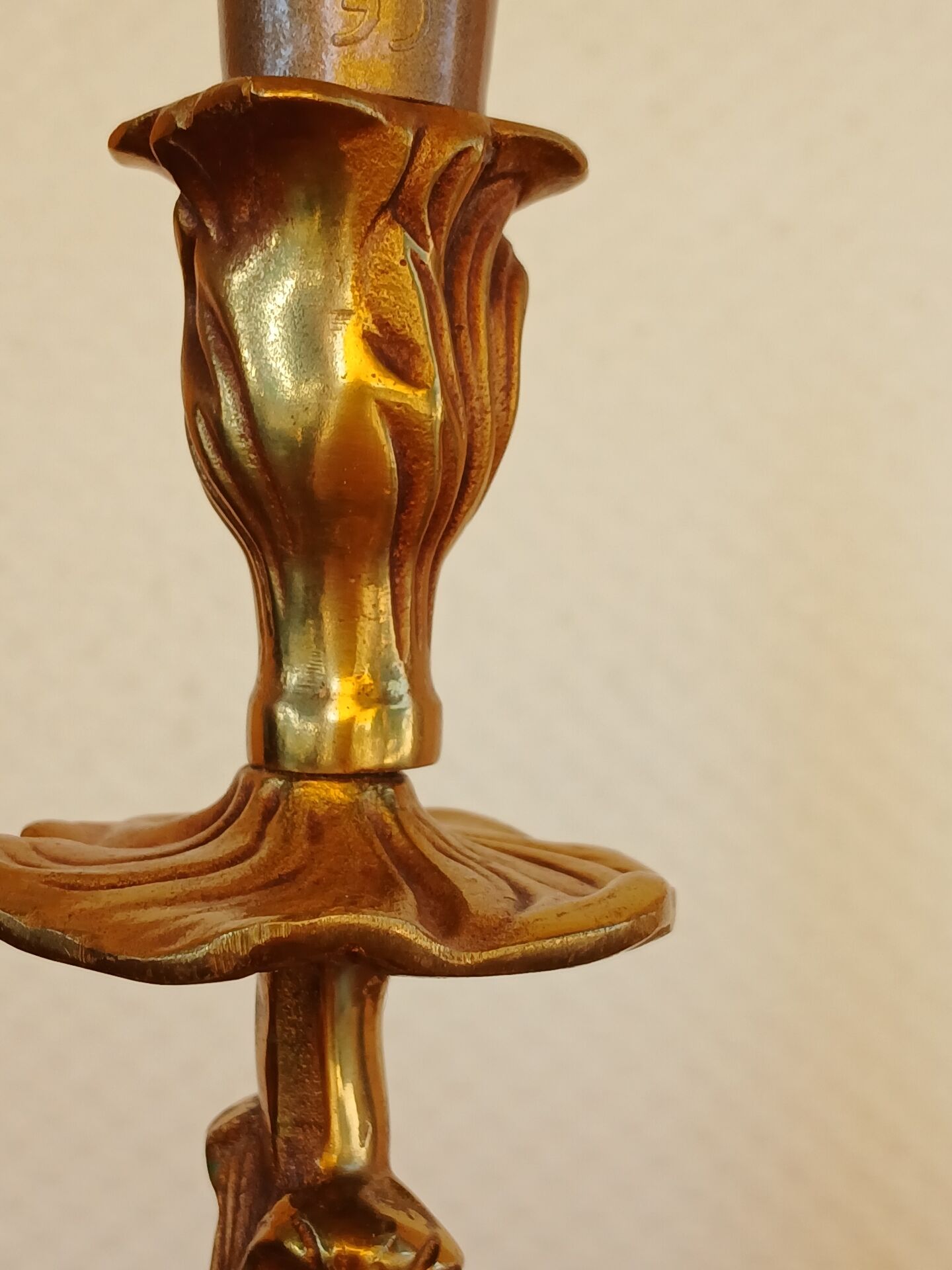 Vintage Rococo style gilded bronze lamp base