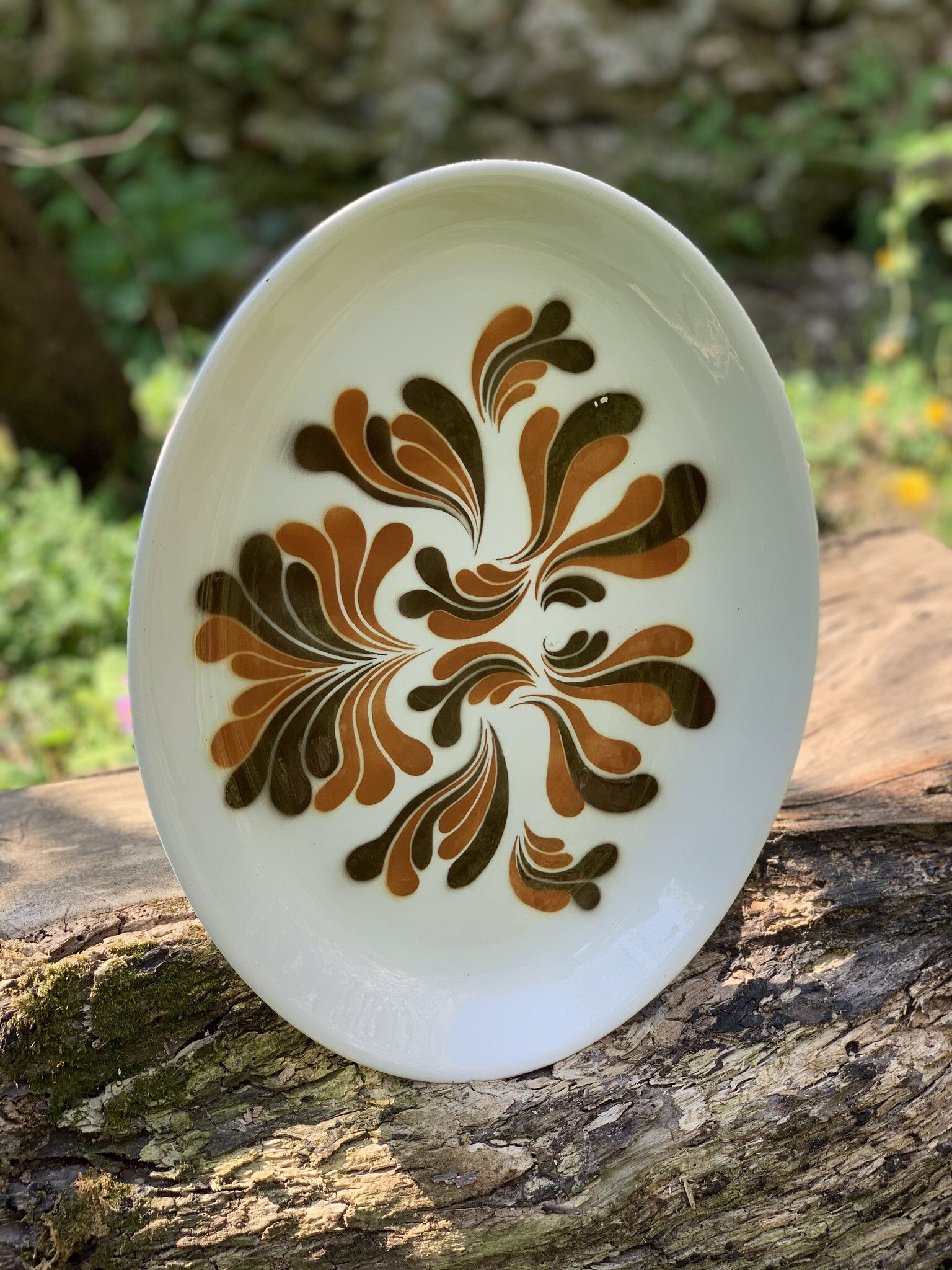 Long old earthenware dish K-G Lunéville Badonviller vintage