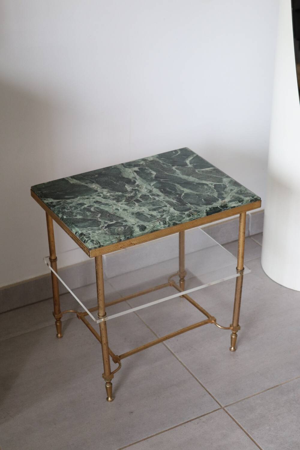 Vintage Green Marble Side Table