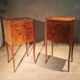 2 bedside tables with Louis XV style marquetry doors