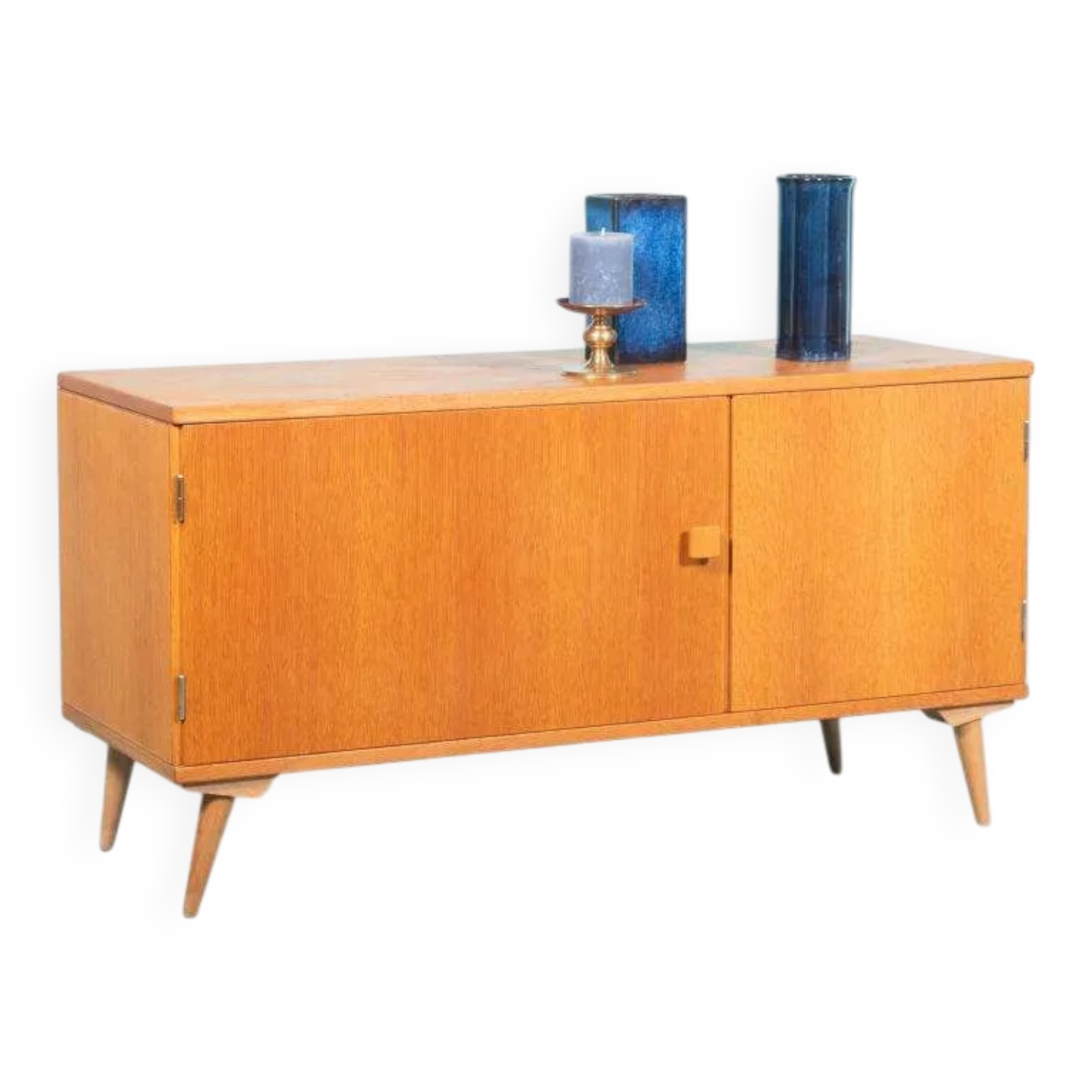 Vintage Scandinavian wall unit in oak veneer – 1960s