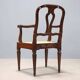 Antique walnut armchair with caned seat, Italy, 18th century