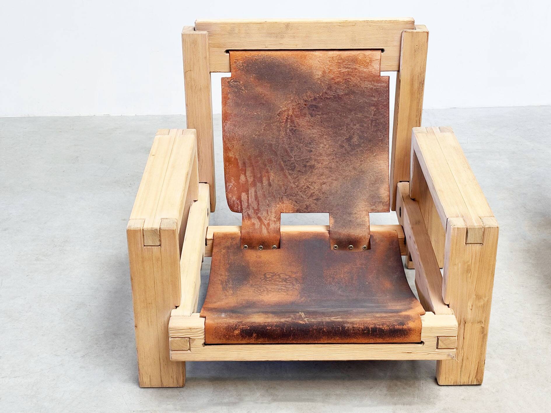 Set of two brutalist lounge chairs