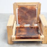 Set of two brutalist lounge chairs