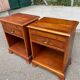 Pair of English yew wood bedside tables – Bradley Made in England 19