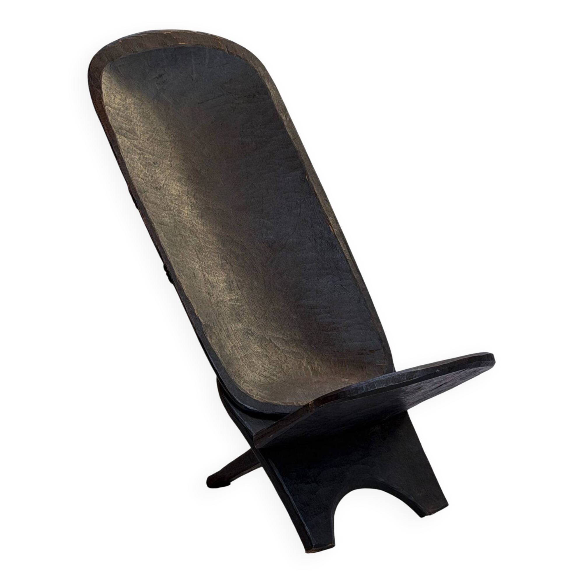 African wooden talking chair – Handmade armchair from Burkina Faso