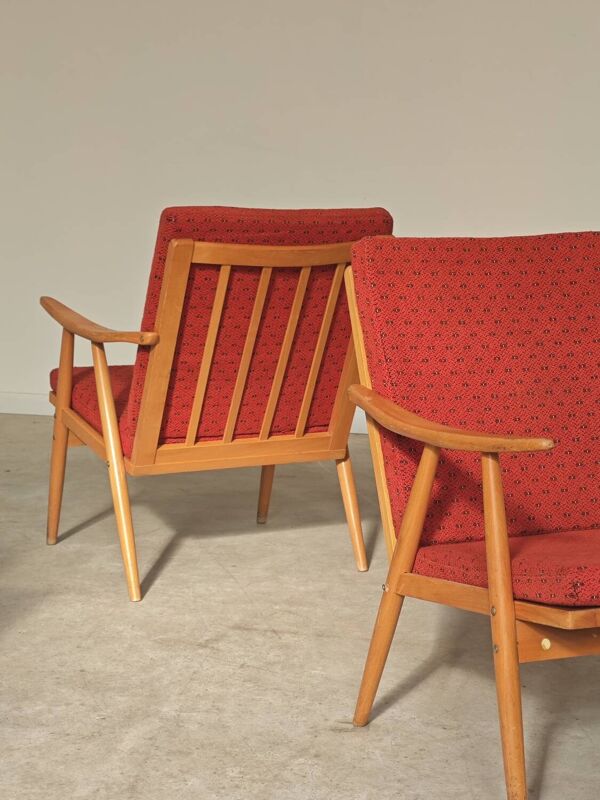 Paire de fauteuils  Boomerang  par Antonin Suman pour Ton (Thonet) 60