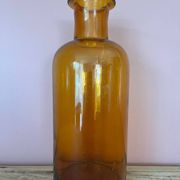 Amber glass vase bottle