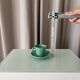 Set of 4 Vintage Jade Green Studio Pottery Espresso Cups & Saucers – Hand G