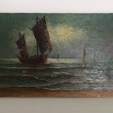 Marine oil painting