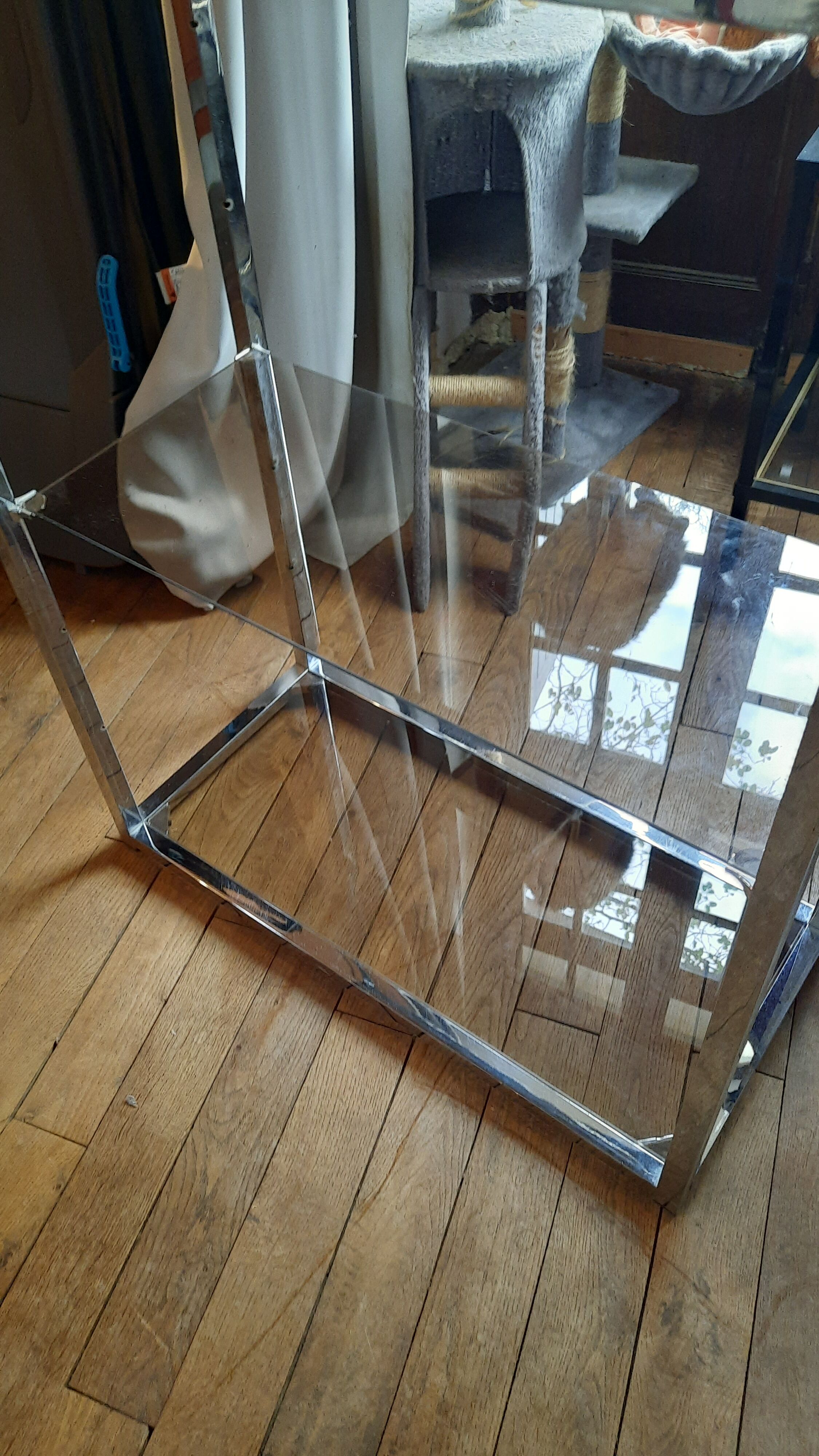 Lot de 2 étagères en métal chromé vintage