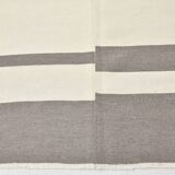 7x9 Cream Gray Handmade Comtemporary Kilim Rug, 225x276Cm