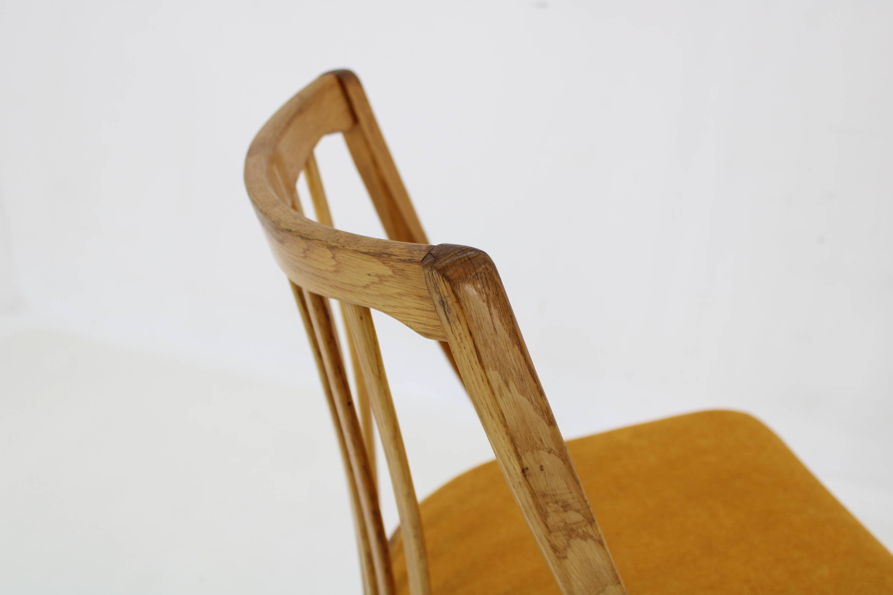 1960s Antonin Suman Oak Chair, Set of Three