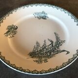 Flat hollow in earthenware st amandinoise st amand model lily of the valley