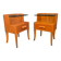 A pair of bedside tables by Axel Larsson, Bodafors, Sweden, 1940s.