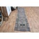 Vintage 1970s Geometric Turkish Oushak Handmade Brown Runner 82x354