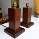 Pair of Art Deco lamps in solid mahogany